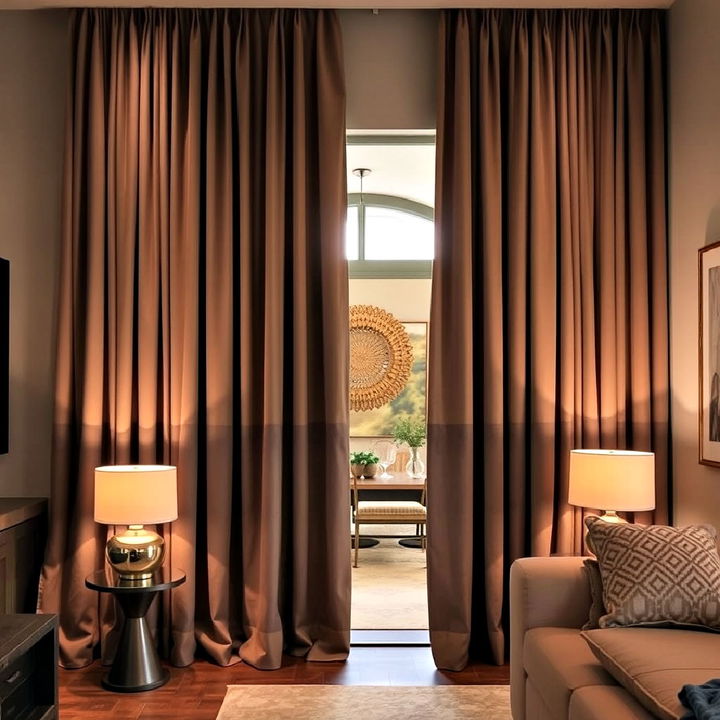 hide a door behind heavy drapes