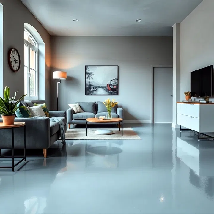 high gloss finish concrete floor