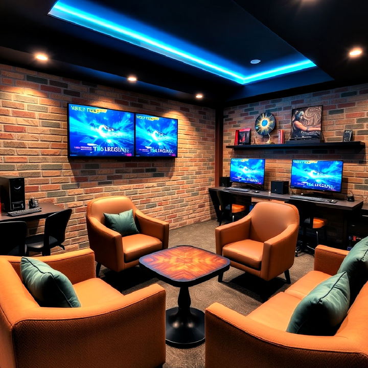 hip gaming café lounge idea