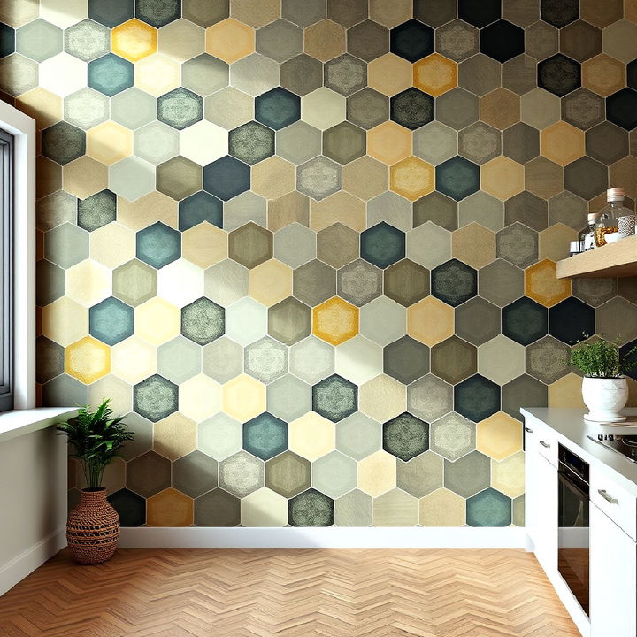 honeycomb pattern accent wall for organic flow