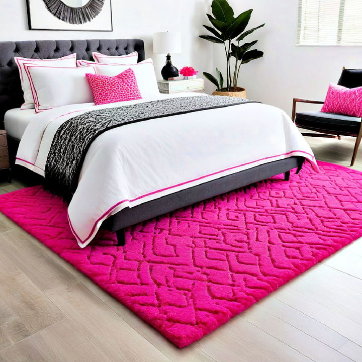 hot pink bedroom rug