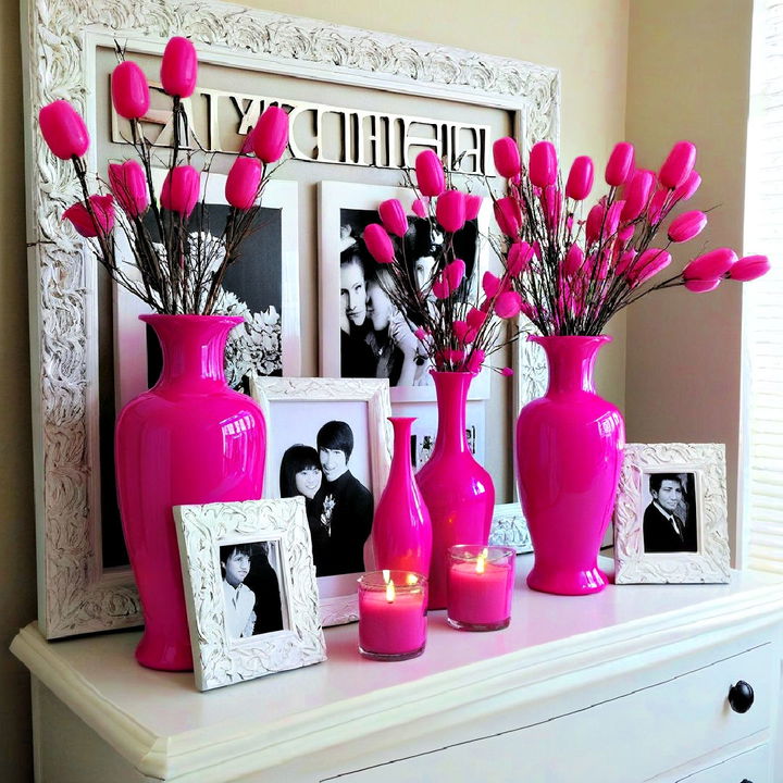 hot pink decorative accents for bedroom