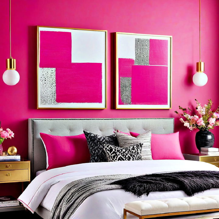 hot pink wall art for the bedroom