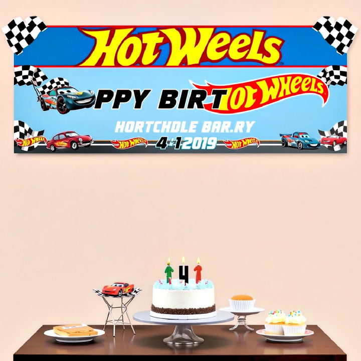 hot wheels birthday banner