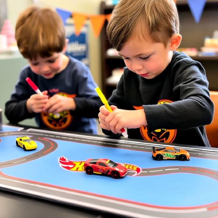 hot wheels car painting station for kids