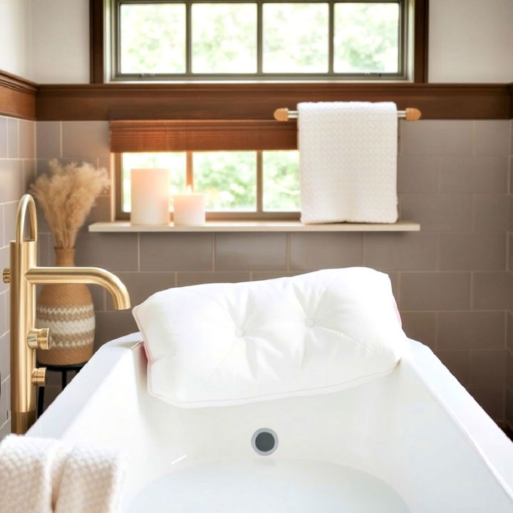 incorporate a cozy soft bath pillow