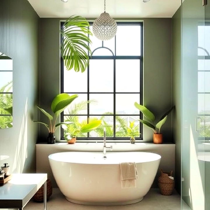 incorporate a large window for tropical bathroom