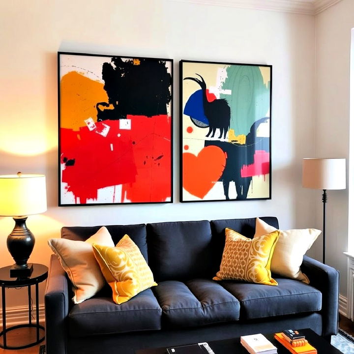 incorporate bold artwork for small apartment