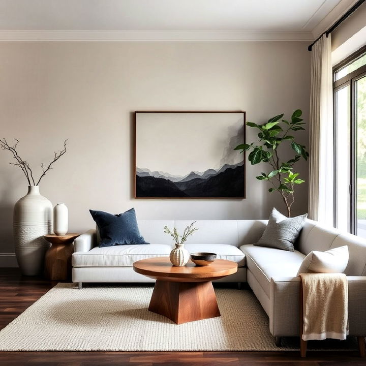 incorporate natural shapes for wabi sabi interior