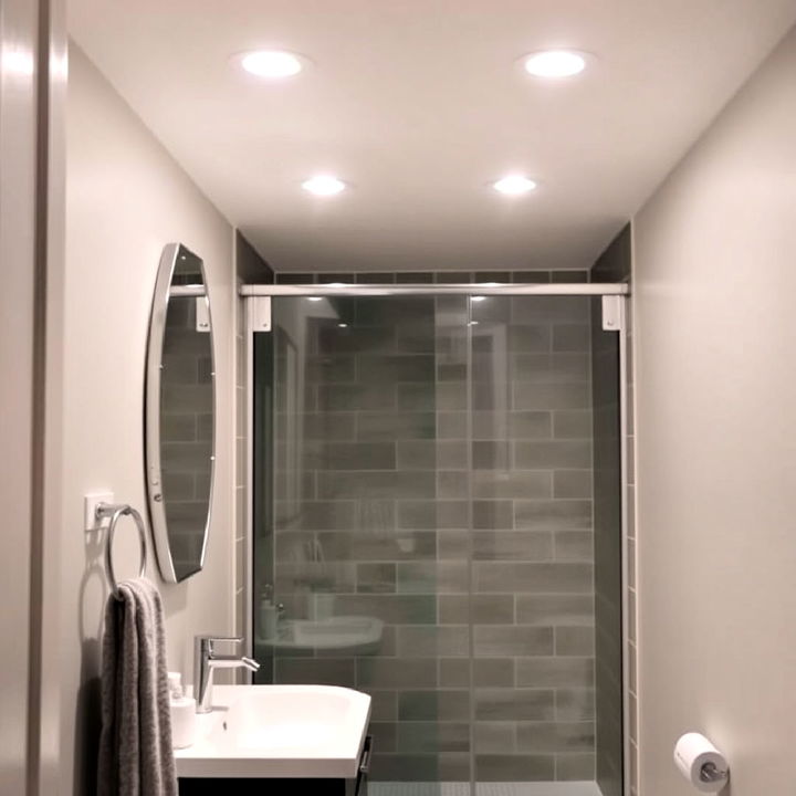 incorporate recessed lighting for bathroom