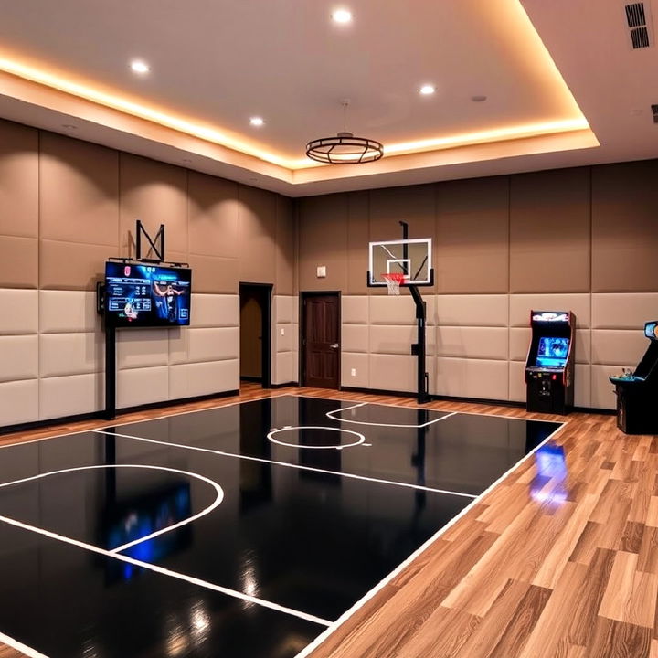 indoor basketball court for game room