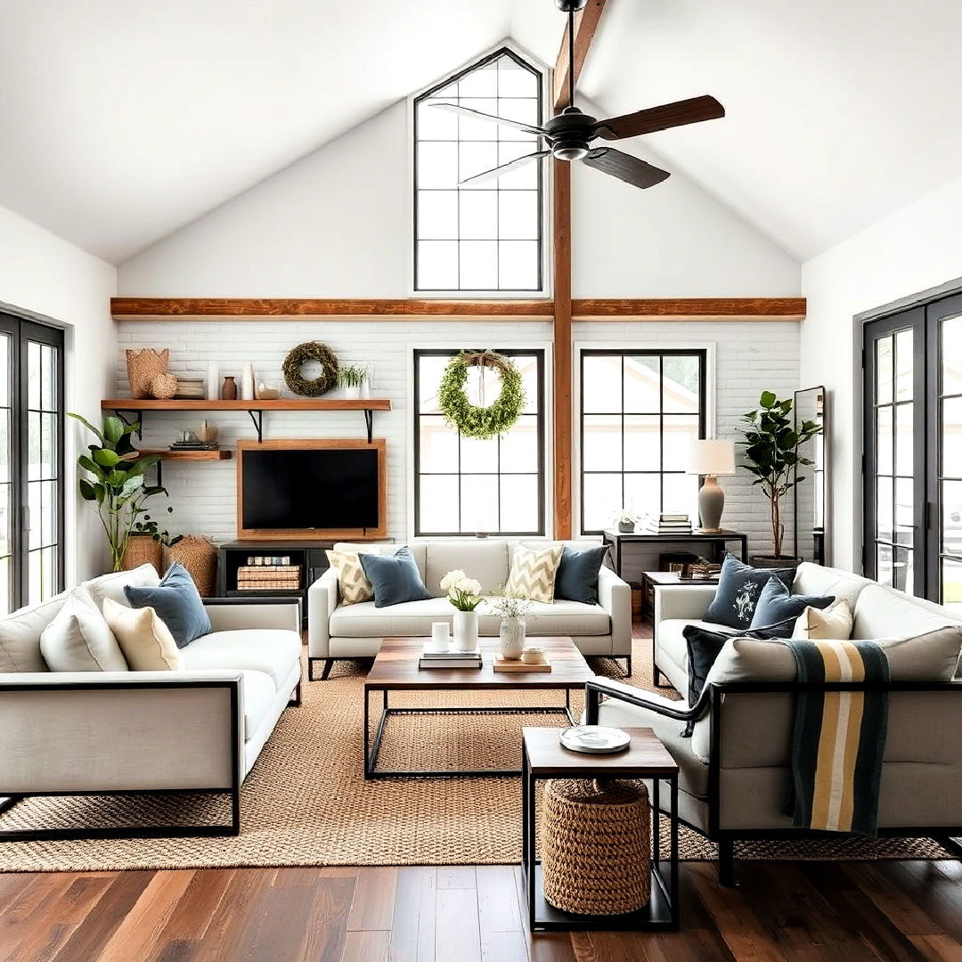 industrial accents magnolia living room