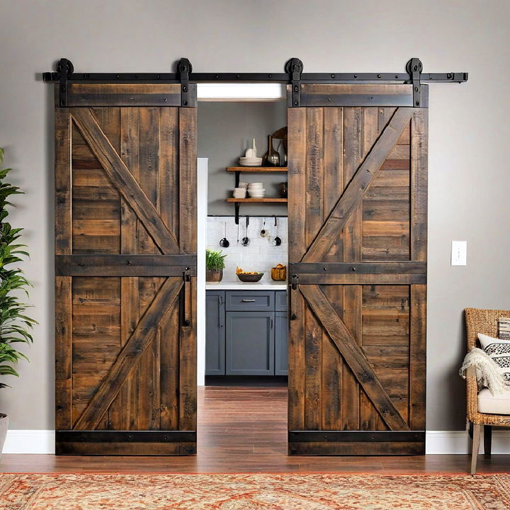 industrial chic double barn door