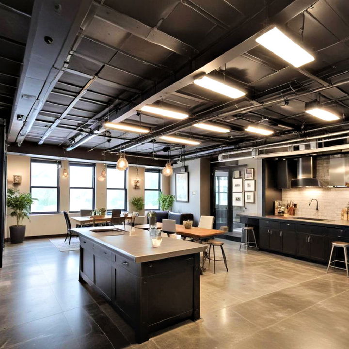 industrial exposed ceiling for basements