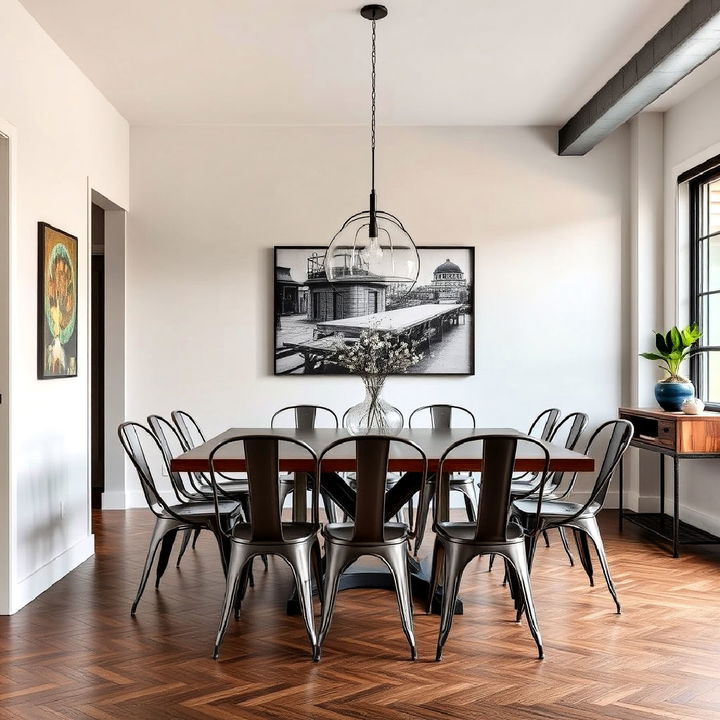 industrial metal dining chairs