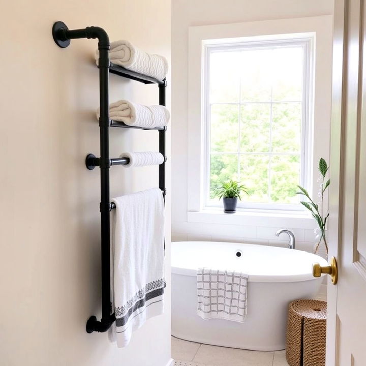 industrial pipe towel rack