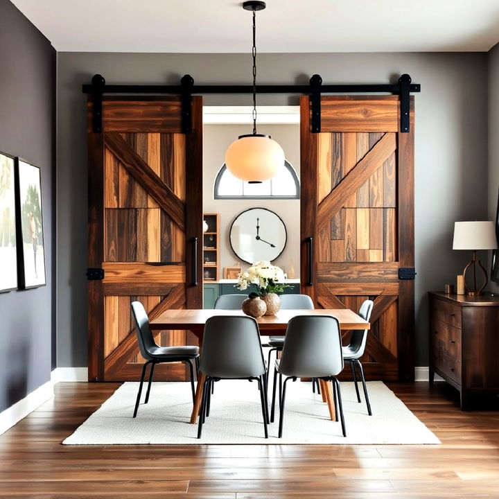 industrial style sliding doors for dining room