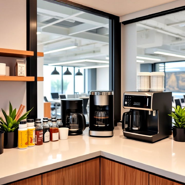 install a coffee station with all the essentials in office