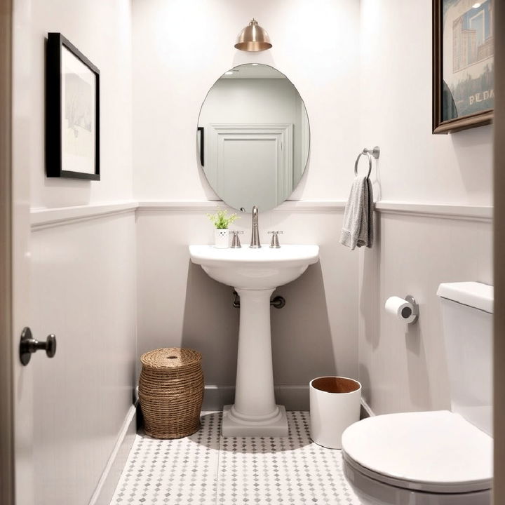 install a corner sink in hallway bathroom to optimize space