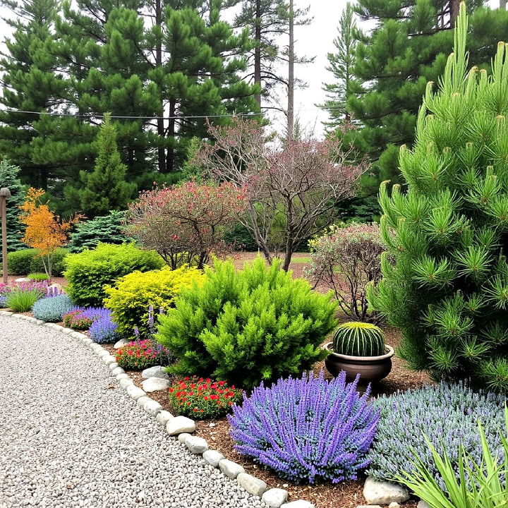 integrate pines into a multi layered garden