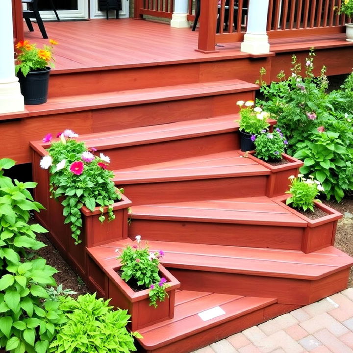 integrated planter deck steps