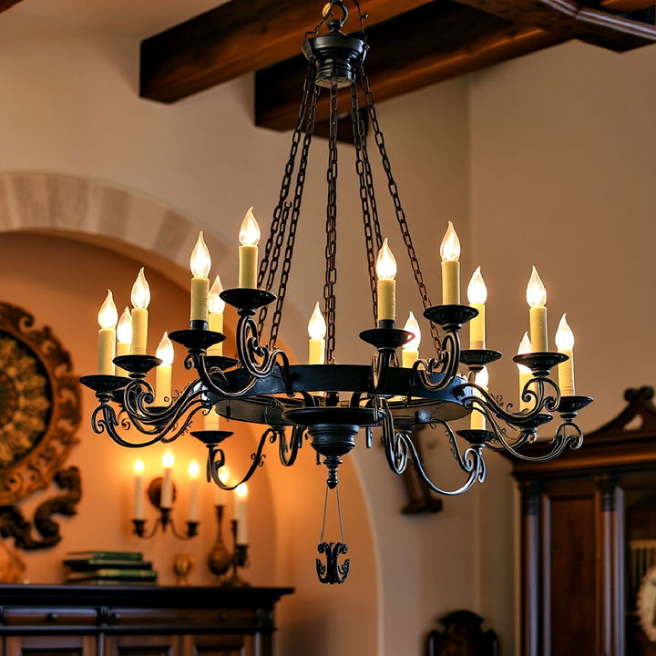 iron chandeliers for medieval home decor