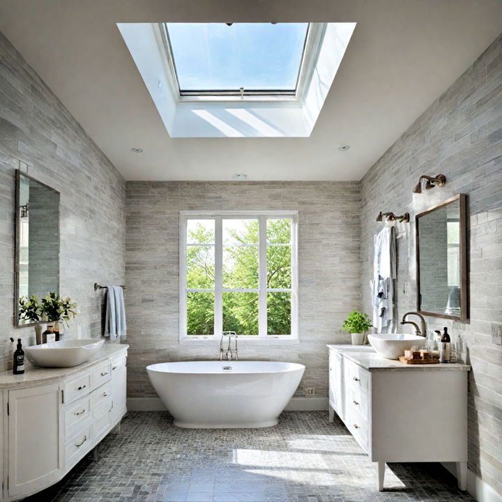 jack and jill bathroom skylight installation