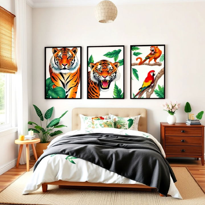 jungle animal wall art for bedroom