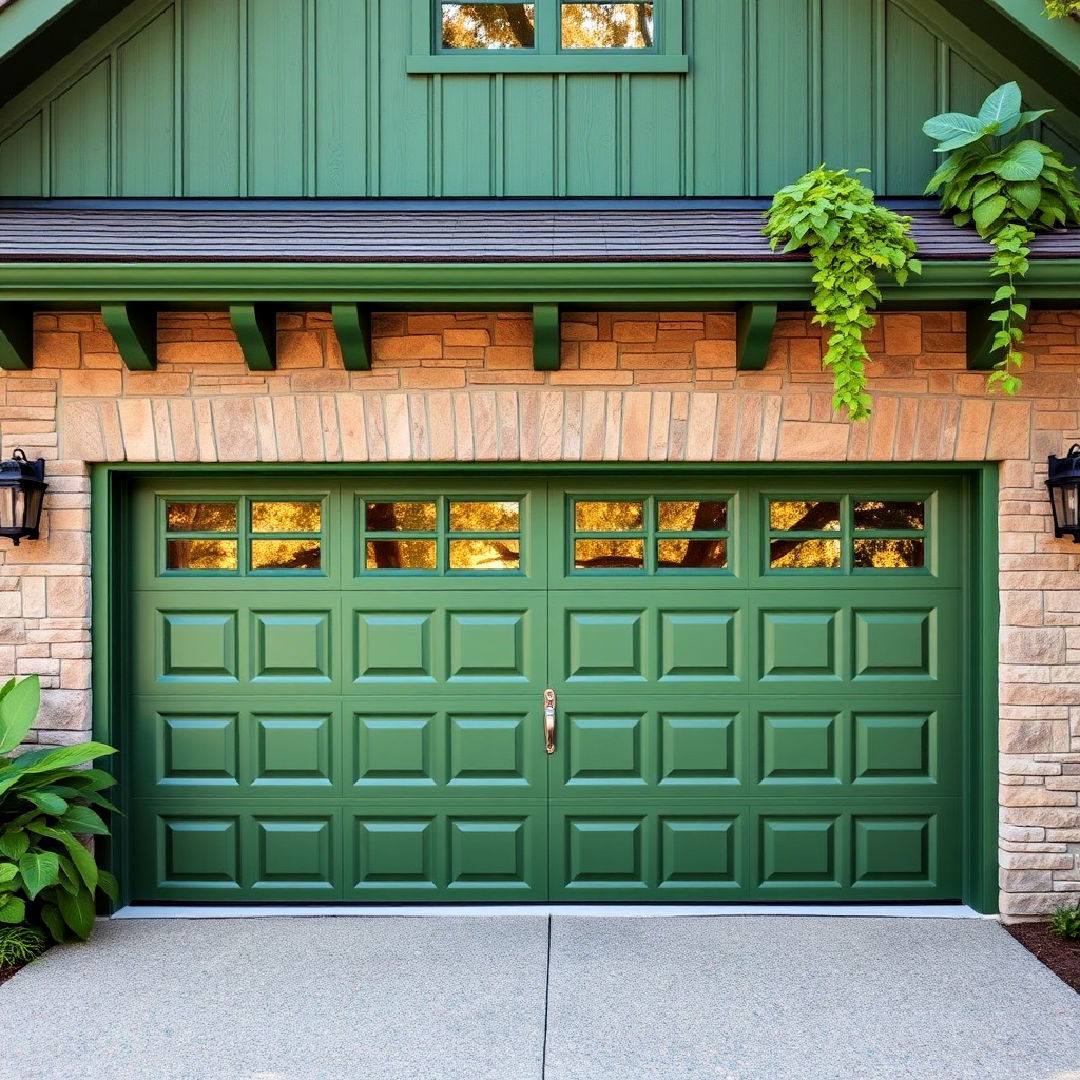 jungle green garage door