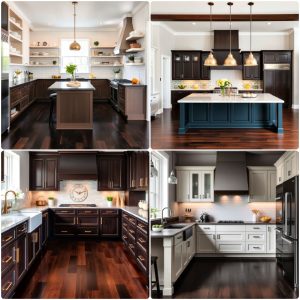 kitchen with dark wood floors