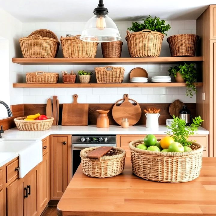 kitchen woven baskets for natural storage solutions