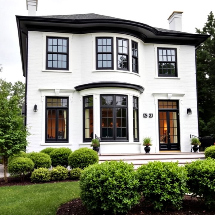 large black trim picture windows