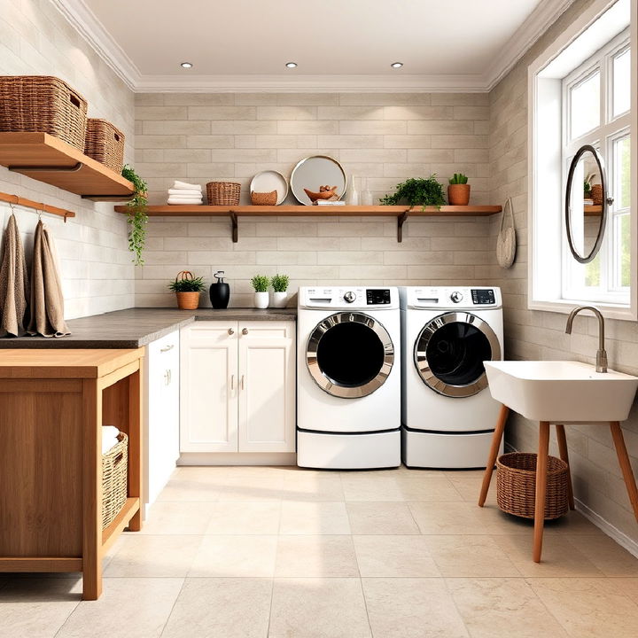 large format laundry tiles for openness