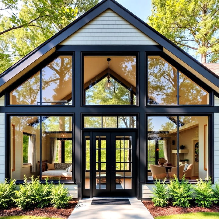 large paned windows for cottage house