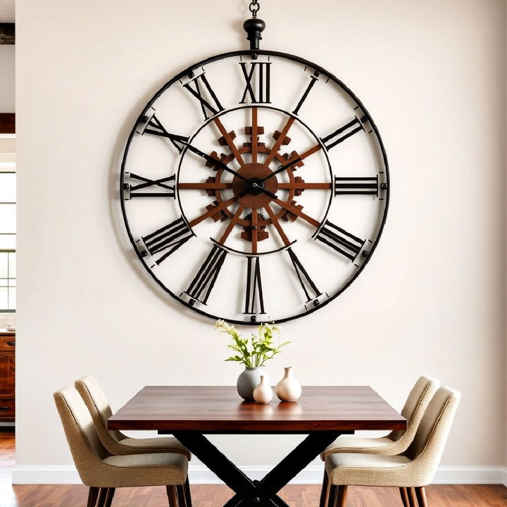 large statement clock with metal