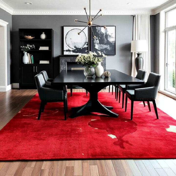 large statement rug for dining room