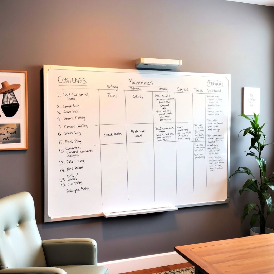 large whiteboard for brainstorming ideas