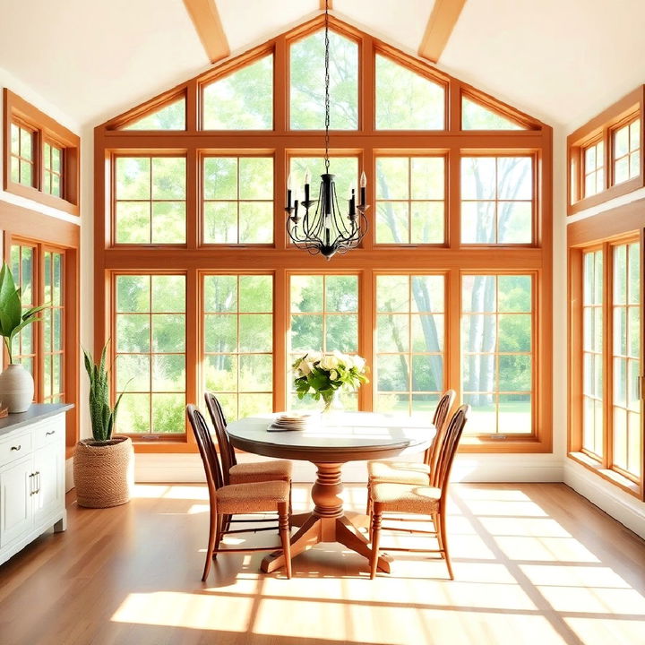 large windows for natural light to flood into the dining room