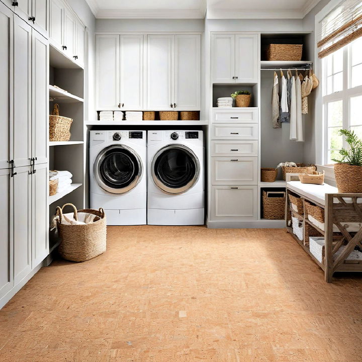 laundry room cork floor