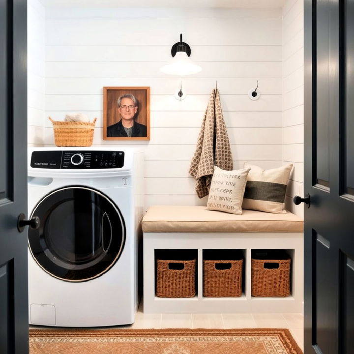 laundry room cozy seating corner