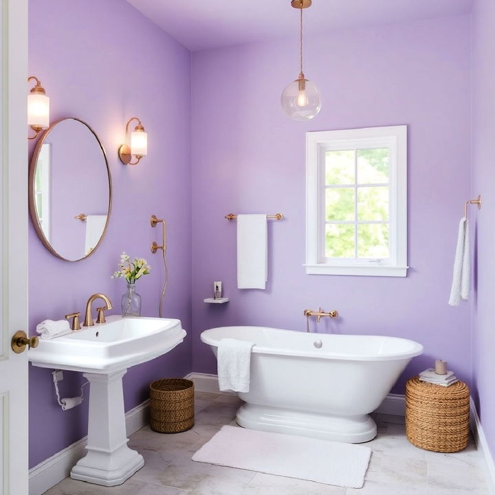 lavender bathroom walls