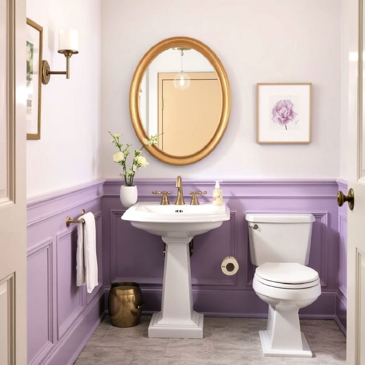 lavender wainscoting for bathroom