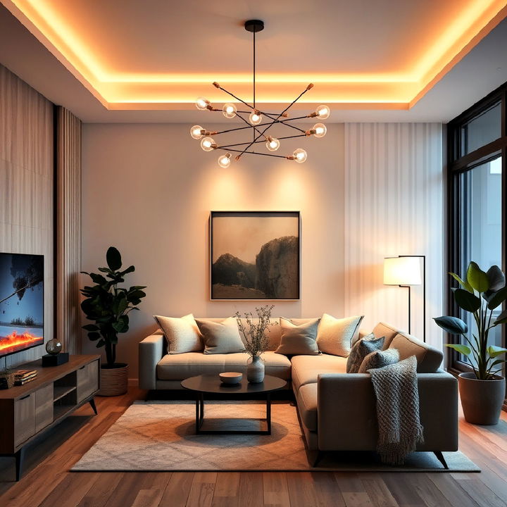 layered lighting organic modern interior