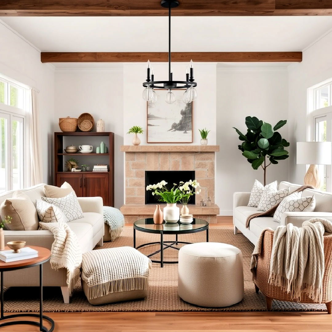 layered textures for cozy depth in living room