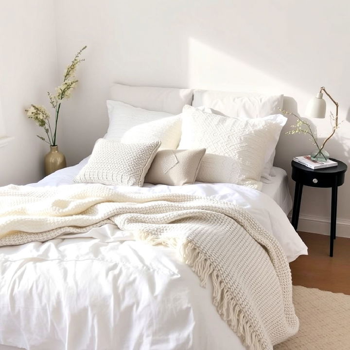 layered white bedding