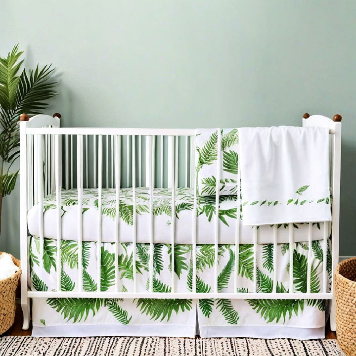 leaf patterned bedding for nursery