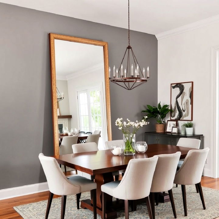 leaning mirror for dining room