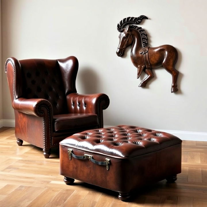 leather accents medieval home decor