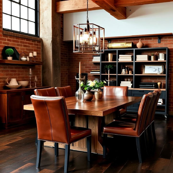 leather dining chairs for industrial dining room