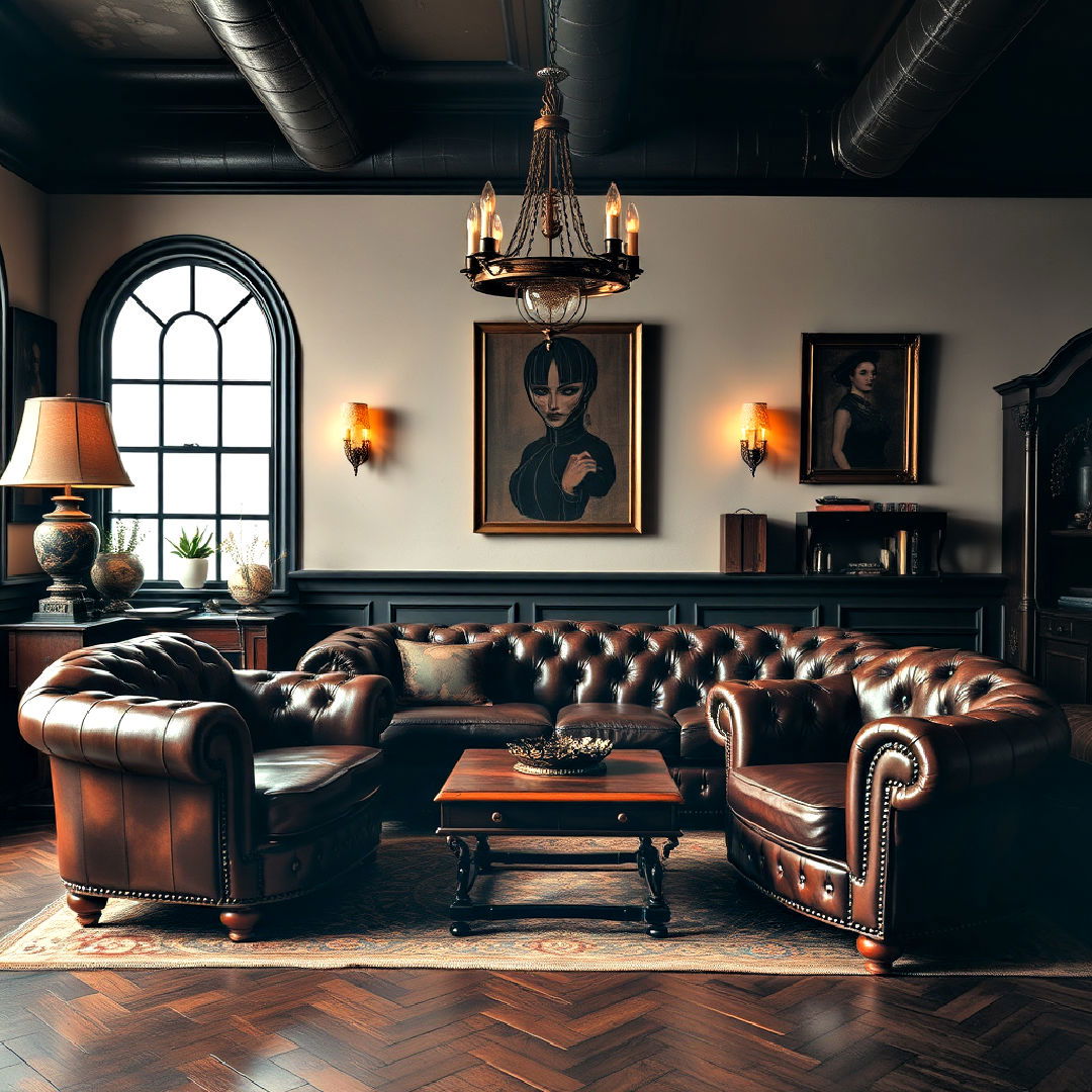 leather furniture to décor steampunk interior